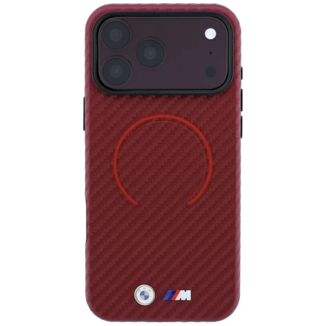 Чехол BMW M Carbon Printed Ring для iPhone 18 Pro Max | 17 Pro Max Burgundy (BMHMP18X26SWPCMXR)