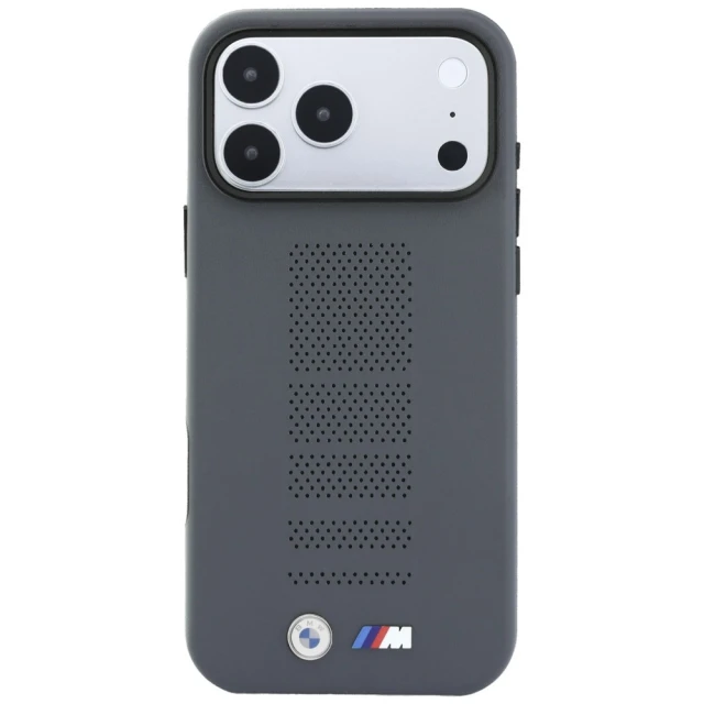 Чохол BMW M Blue Perfo Metal Logo для iPhone 18 Pro Max | 17 Pro Max Grey (BMHMP18X26SWPPEA)