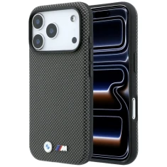 Чохол BMW M Quadrille Kevlar Metal Logo для iPhone 18 Pro Max | 17 Pro Max Grey (BMHMP18X25SWPUKEA)