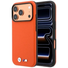 Чохол BMW M Quadrille Kevlar Metal Logo для iPhone 18 Pro Max | 17 Pro Max Orange (BMHMP18X25SWPUKEO)