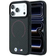 Чохол BMW M Kevlar Red Print Ring Metal Logo для iPhone 18 Pro | 17 Pro Black (BMHMP18L26CFOMKR)