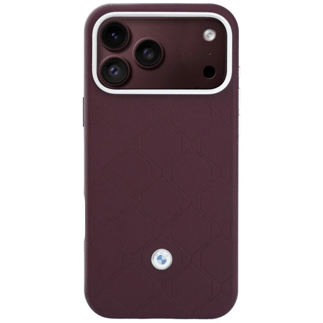 Чохол + гаманець BMW Quilted Pattern Metal Logo для iPhone 18 Pro Max | 17 Pro Max Burgundy (BMHMBWP18X26SWOSPR)
