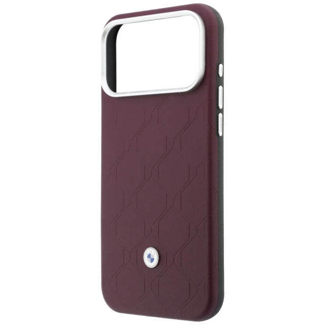 Чохол + гаманець BMW Quilted Pattern Metal Logo для iPhone 18 Pro Max | 17 Pro Max Burgundy (BMHMBWP18X26SWOSPR)