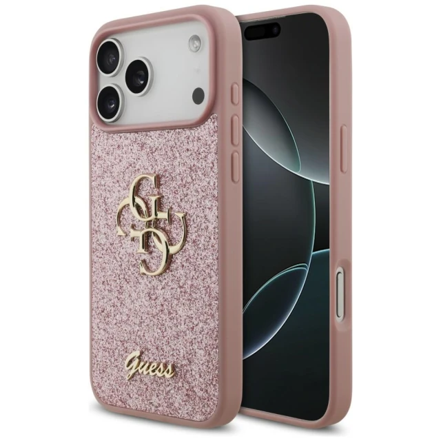 Чехол Guess Fixed Glitter Big 4G для iPhone 18 Pro Max | 17 Pro Max Pink (GUHCP18XHG4SGP)