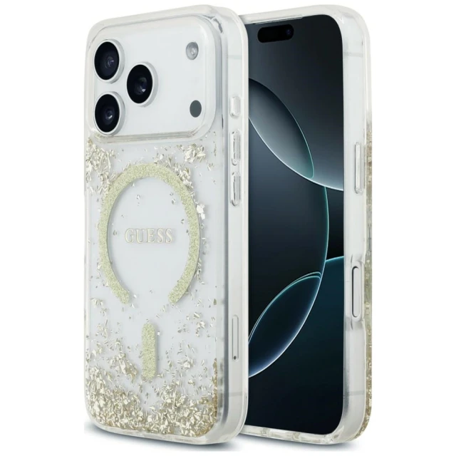 Чохол Guess Resin Bottom Glitter для iPhone 18 Pro | 17 Pro Gold (GUHMP18LRGRGED)