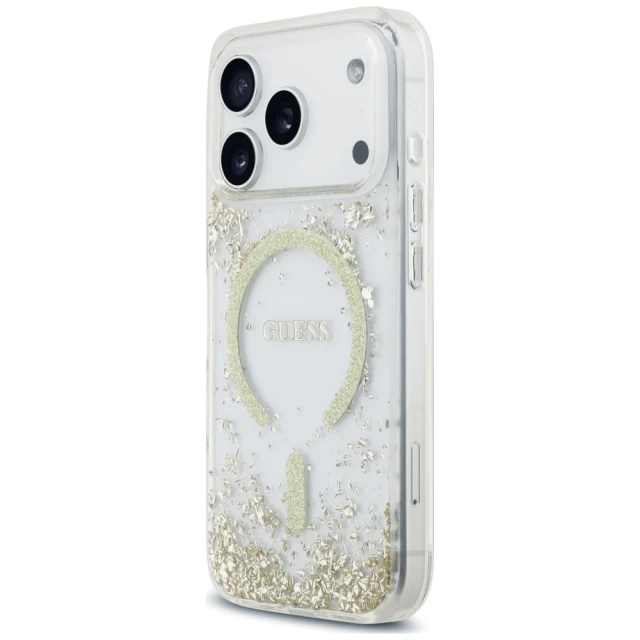 Чохол Guess Resin Bottom Glitter для iPhone 18 Pro | 17 Pro Gold (GUHMP18LRGRGED)