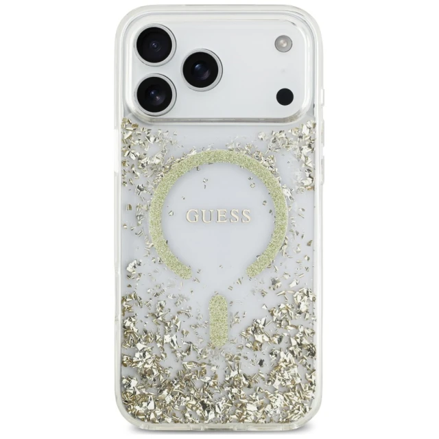 Чохол Guess Resin Bottom Glitter для iPhone 18 Pro Max | 17 Pro Max Gold (GUHMP18XRGRGED)