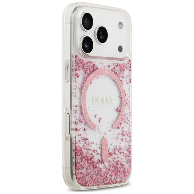 Чохол Guess Resin Bottom Glitter для iPhone 18 Pro | 17 Pro Pink (GUHMP18LRGRGEP)