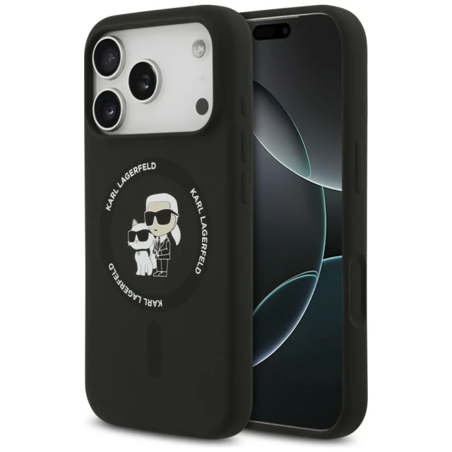 Чохол Karl Lagerfeld Silicone Karl&Choupette Ring для iPhone 18 Pro Max | 17 Pro Max Black (KLHMP18LSCMKCRHK)