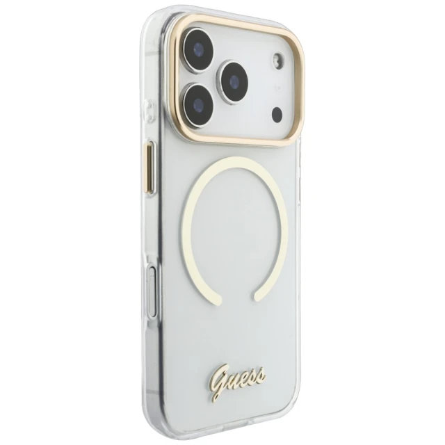 Чохол Guess IML Script Metal для iPhone 18 Pro | 17 Pro Transparent (GUHMP18L5HTCSMST)