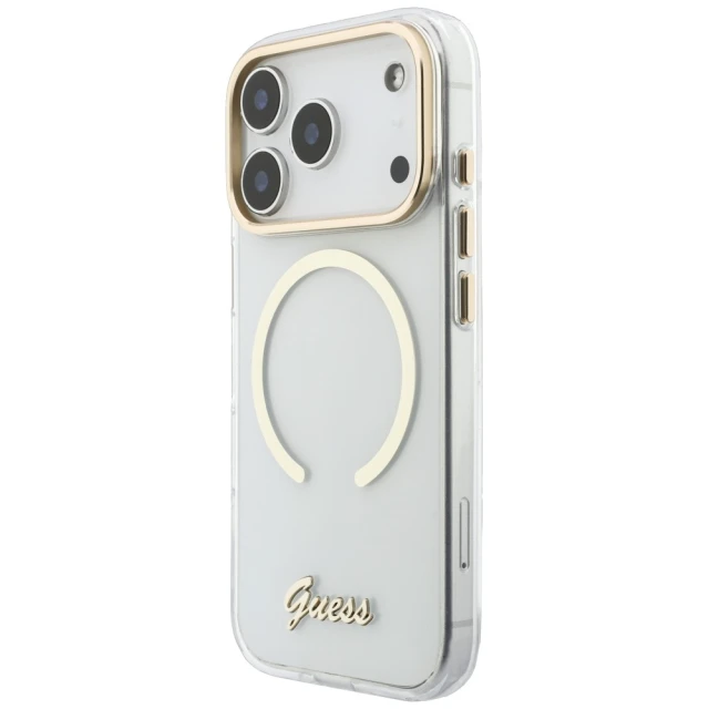 Чохол Guess IML Script Metal для iPhone 18 Pro Max | 17 Pro Max Clear (GUHMP18X5HTCSMST)