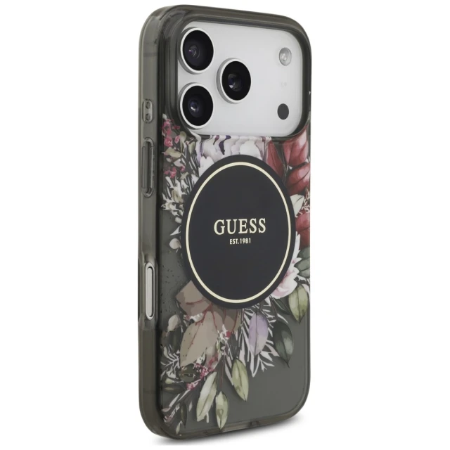 Чохол Guess IML Flowers Pearl Strap для iPhone 18 Pro | 17 Pro Black (GUHMP18LHFWBRCESK)