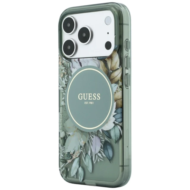Чохол Guess IML Flowers Pearl Strap для iPhone 18 Pro | 17 Pro Green (GUHMP18LHFWBRCESN)