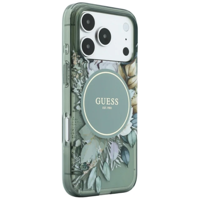 Чохол Guess IML Flowers Pearl Strap для iPhone 18 Pro | 17 Pro Green (GUHMP18LHFWBRCESN)