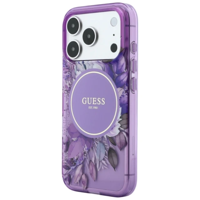 Чохол Guess IML Flowers Pearl Strap для iPhone 18 Pro Max | 17 Pro Max Purple (GUHMP18XHFWBRCESU)