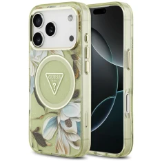 Чохол Guess IML Glitter Flowers Triangle для iPhone 18 Pro Max | 17 Pro Max Green (GUHMP18XHFLPEDN)