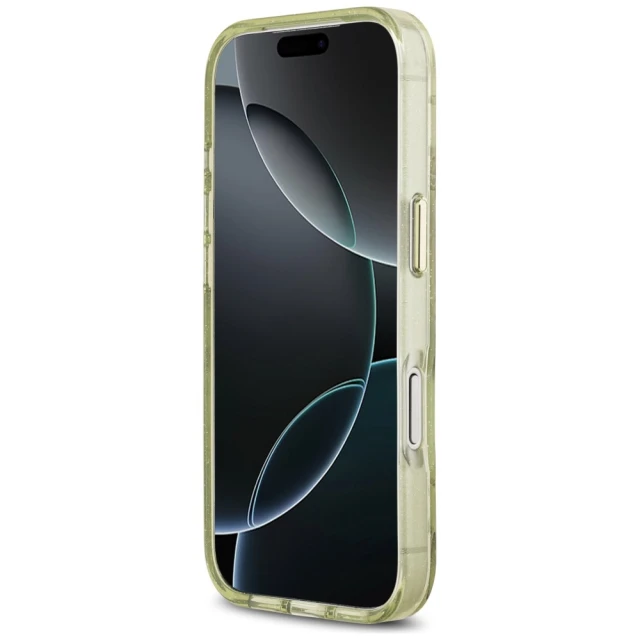 Чохол Guess IML Glitter Flowers Triangle для iPhone 18 Pro Max | 17 Pro Max Green (GUHMP18XHFLPEDN)