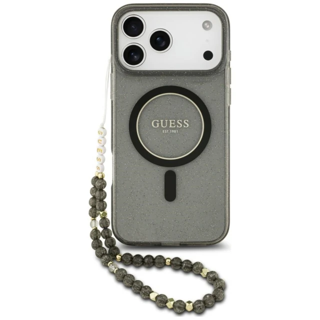 Чохол Guess IML Glitter Pearl Strap для iPhone 18 Pro Max | 17 Pro Max Black (GUHMP18XHGCRELSK)