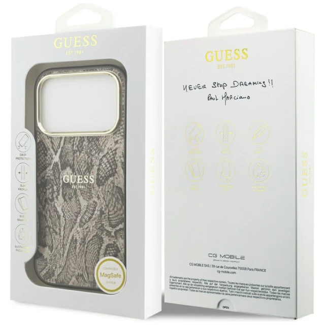 Чехол Guess Python Pattern для iPhone 18 Pro Max | 17 Pro Max Brown (GUHMP18XHIMPYGW)