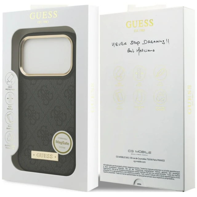Чехол Guess 4G Logo Plate для iPhone 18 Pro Max | 17 Pro Max Black (GUHMP18XU4GPRK)