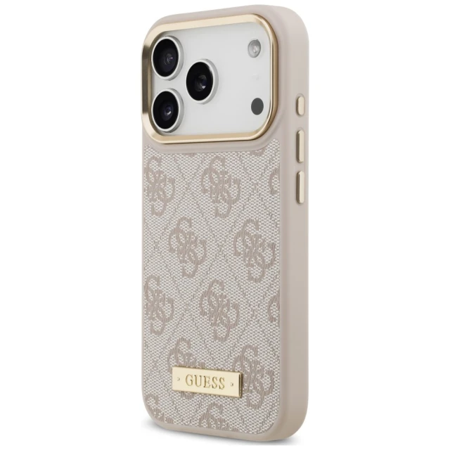 Чохол Guess 4G Logo Plate для iPhone 18 Pro | 17 Pro Pink (GUHMP18LU4GPRP)