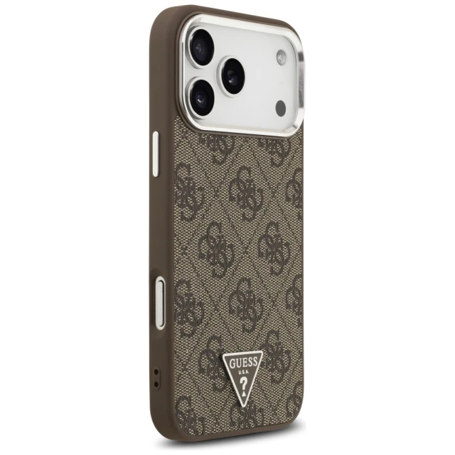 Чохол Guess 4G Triangle Logo для iPhone 18 Pro Max | 17 Pro Max Brown Silver (GUHMP18XP4TSRCMW)