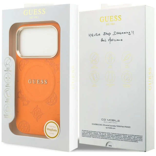 Чохол Guess Peony Hot Stamp для iPhone 18 Pro Max | 17 Pro Max Orange (GUHMP18XPSAMSECO)