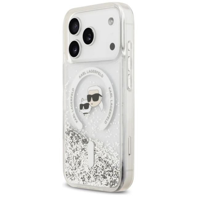 Чохол Karl Lagerfeld Liquid Glitter Karl&Choupette Heads для iPhone 18 Pro | 17 Pro Clear (KLHMP18LLGKCSGH)