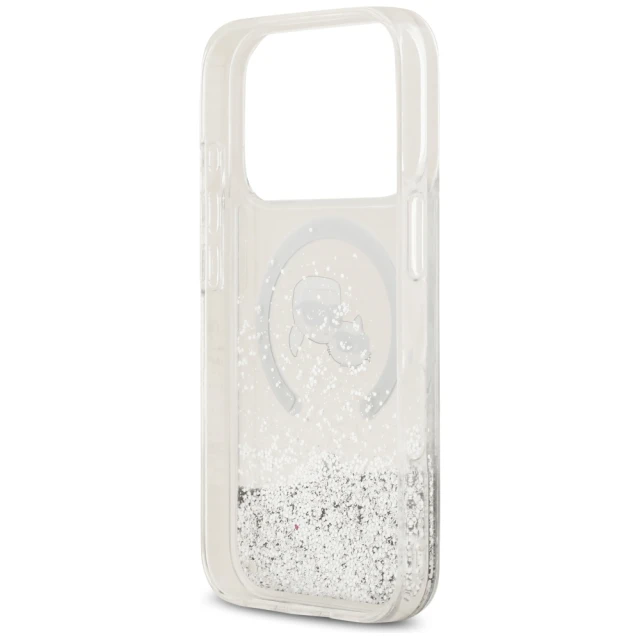 Чохол Karl Lagerfeld Liquid Glitter Karl&Choupette Heads для iPhone 18 Pro | 17 Pro Clear (KLHMP18LLGKCSGH)