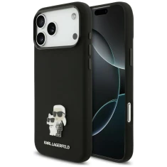 Чохол Karl Lagerfeld Silicone Karl&Choupette Metal Pin для iPhone 18 Pro Max | 17 Pro Max Black (KLHCP18XSMHKCNPK)
