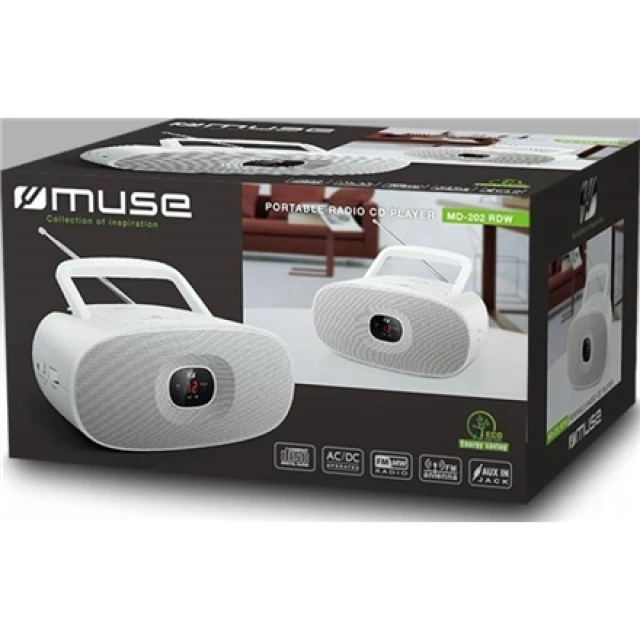 Портативний радіо Muse CD-плеєр MD-202RDW White (3700460204242)