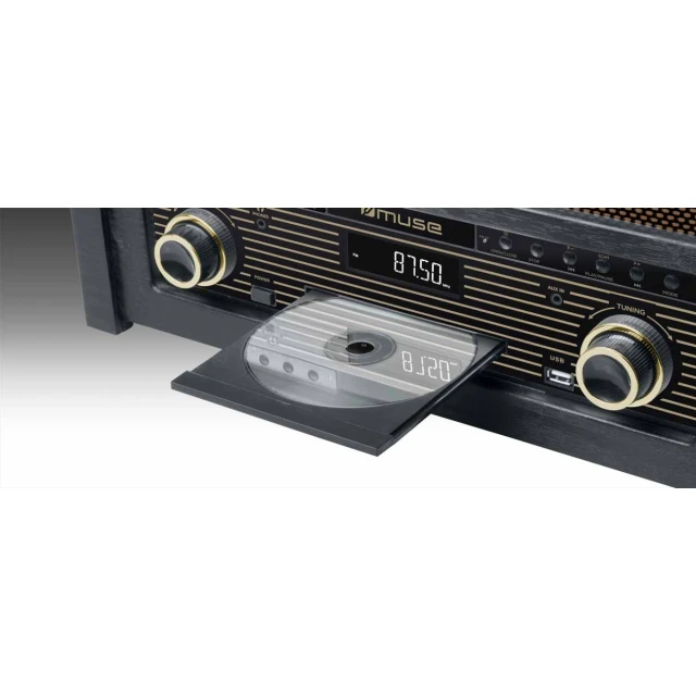 Мікросистема Muse MT-115W з програвачем вінілу USB AUX CD FM Bluetooth White (3700460206413)