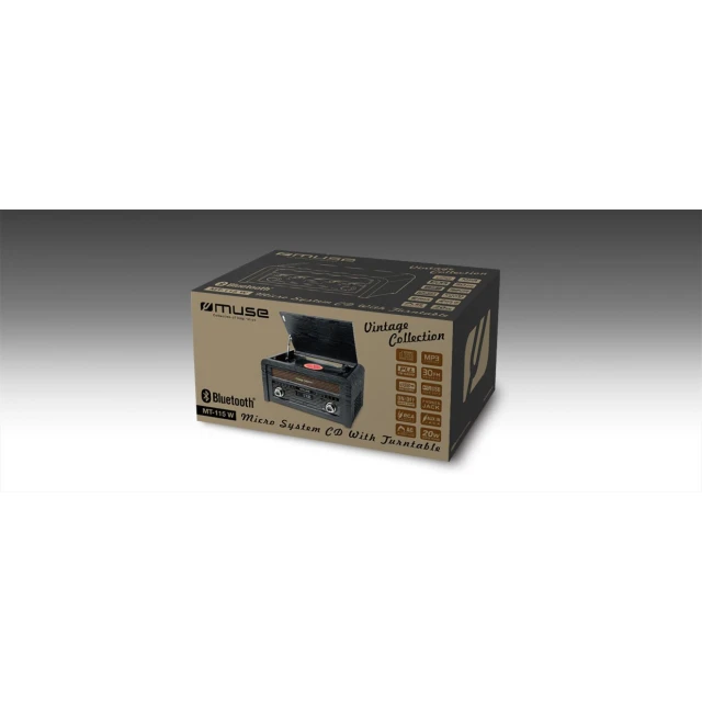 Мікросистема Muse MT-115W з програвачем вінілу USB AUX CD FM Bluetooth White (3700460206413)