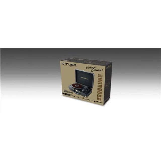 Стереосистема Muse MT-103GD з грамофоном USB AUX Black (3700460207014)