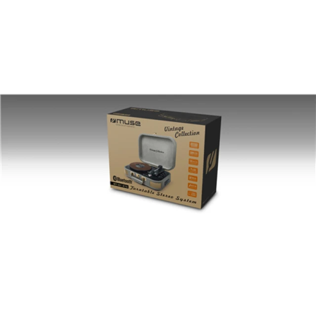 Стереосистема з програвачем Muse MT-201 BTG USB AUX Grey (3700460207861)
