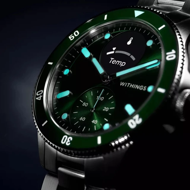 Смарт-годинник Withings ScanWatch Nova 42 мм Green (3700546708749)