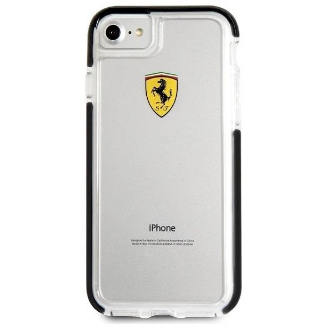 Чехол Ferrari для iPhone 7/8 | SE2020 Shockproof Hard Case Transparent/Black (FEGLHCP7BK)