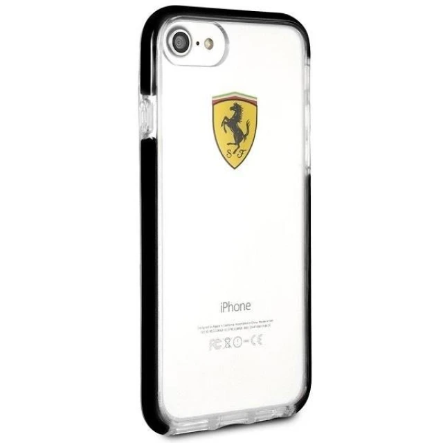 Чехол Ferrari для iPhone 7/8 | SE2020 Shockproof Hard Case Transparent/Black (FEGLHCP7BK)