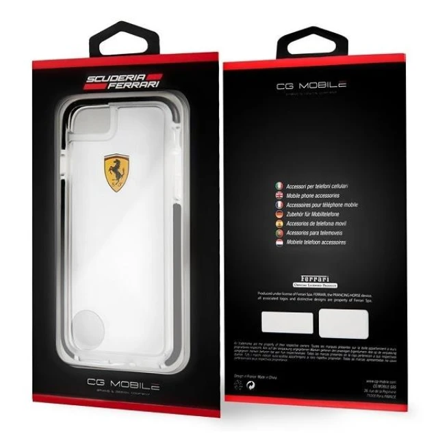Чехол Ferrari для iPhone 7/8 | SE2020 Shockproof Hard Case Transparent/Black (FEGLHCP7BK)