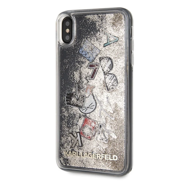 Чохол Karl Lagerfeld Iconic Liquid Glitter для iPhone XS Max Gold (KLHCI65KSICGO)