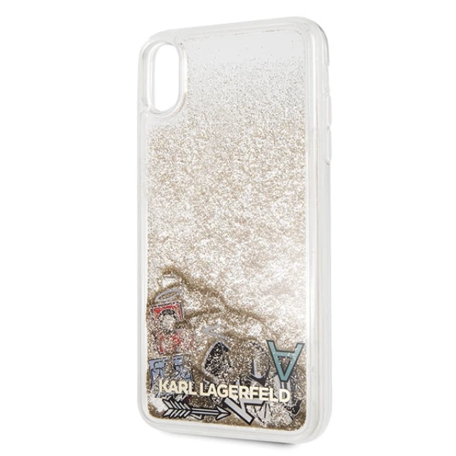 Чохол Karl Lagerfeld Iconic Liquid Glitter для iPhone XS Max Gold (KLHCI65KSICGO)