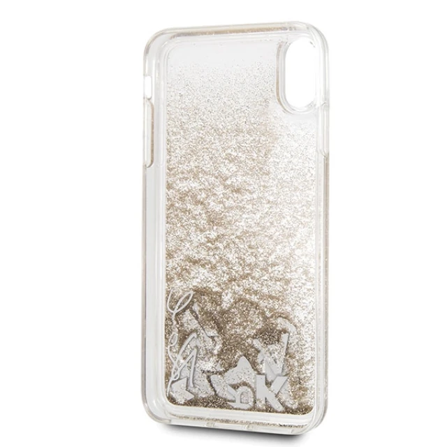 Чохол Karl Lagerfeld Iconic Liquid Glitter для iPhone XS Max Gold (KLHCI65KSICGO)