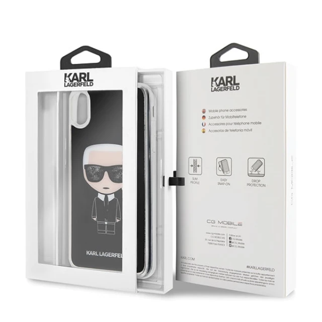 Чохол Karl Lagerfeld Ikonik Glitter для iPhone XS Max Black (KLHCI65ICGBK)