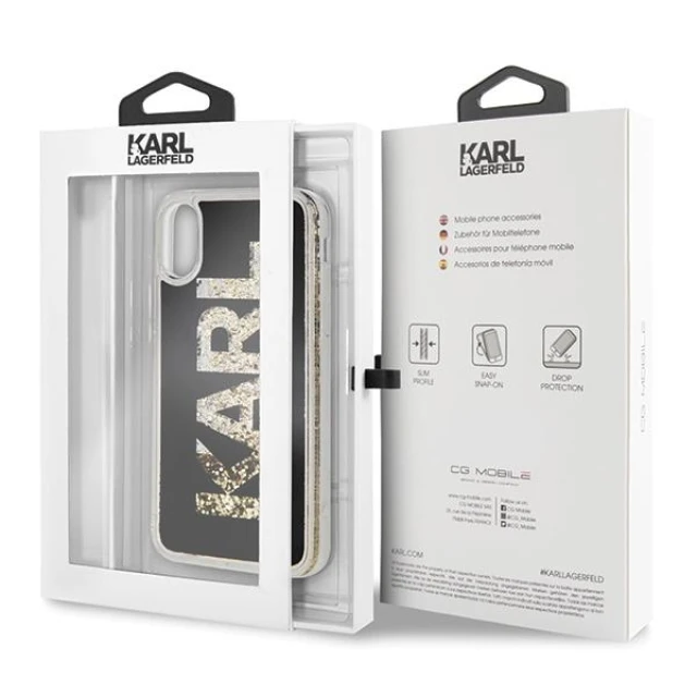 Чохол Karl Lagerfeld Iconic Karl Glitter для iPhone XS/X Black (KLHCPXKAGBK)