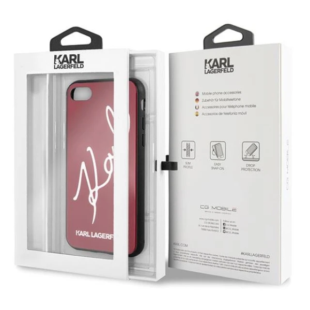 Чохол Karl Lagerfeld Signature Glitter для iPhone SE 2020/8/7 Red (KLHCI8DLKSRE)