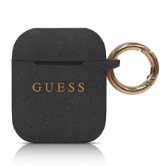 Чехол Guess Silicone Glitter для AirPods 2/1 Black (GUACCSILGLBK)