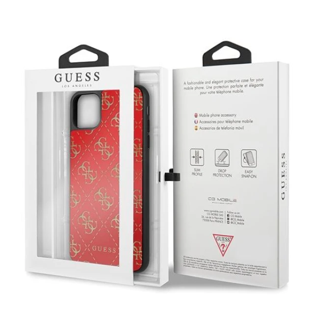 Чохол Guess 4G Double Layer Glitter для iPhone 11 Pro Max Red (GUHCN654GGPRE)