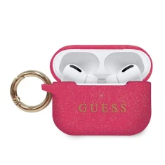 Чехол Guess Silicone Glitter для AirPods Pro Pink (GUACAPSILGLFU)