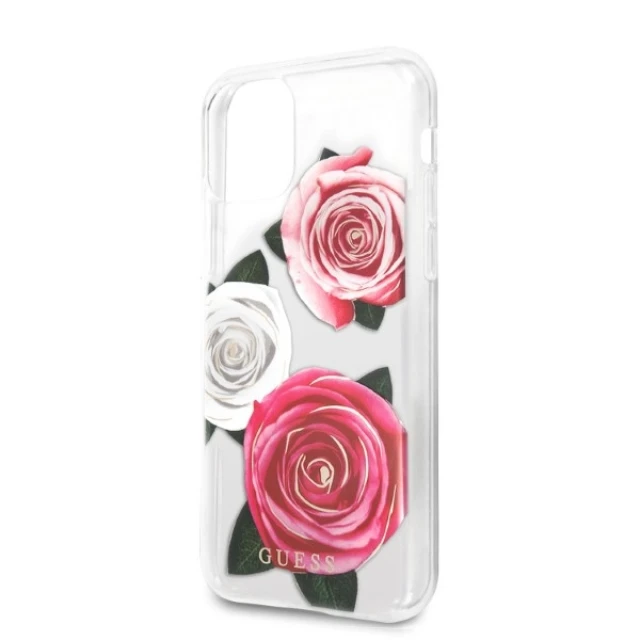 Чохол Guess Flower Desire Pink & White Rose для iPhone 11 Pro Transparent (GUHCN58ROSTRT)