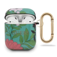 Чехол для наушников Guess Flower Collection для AirPods Green (GUACA2TPUBKFL01)